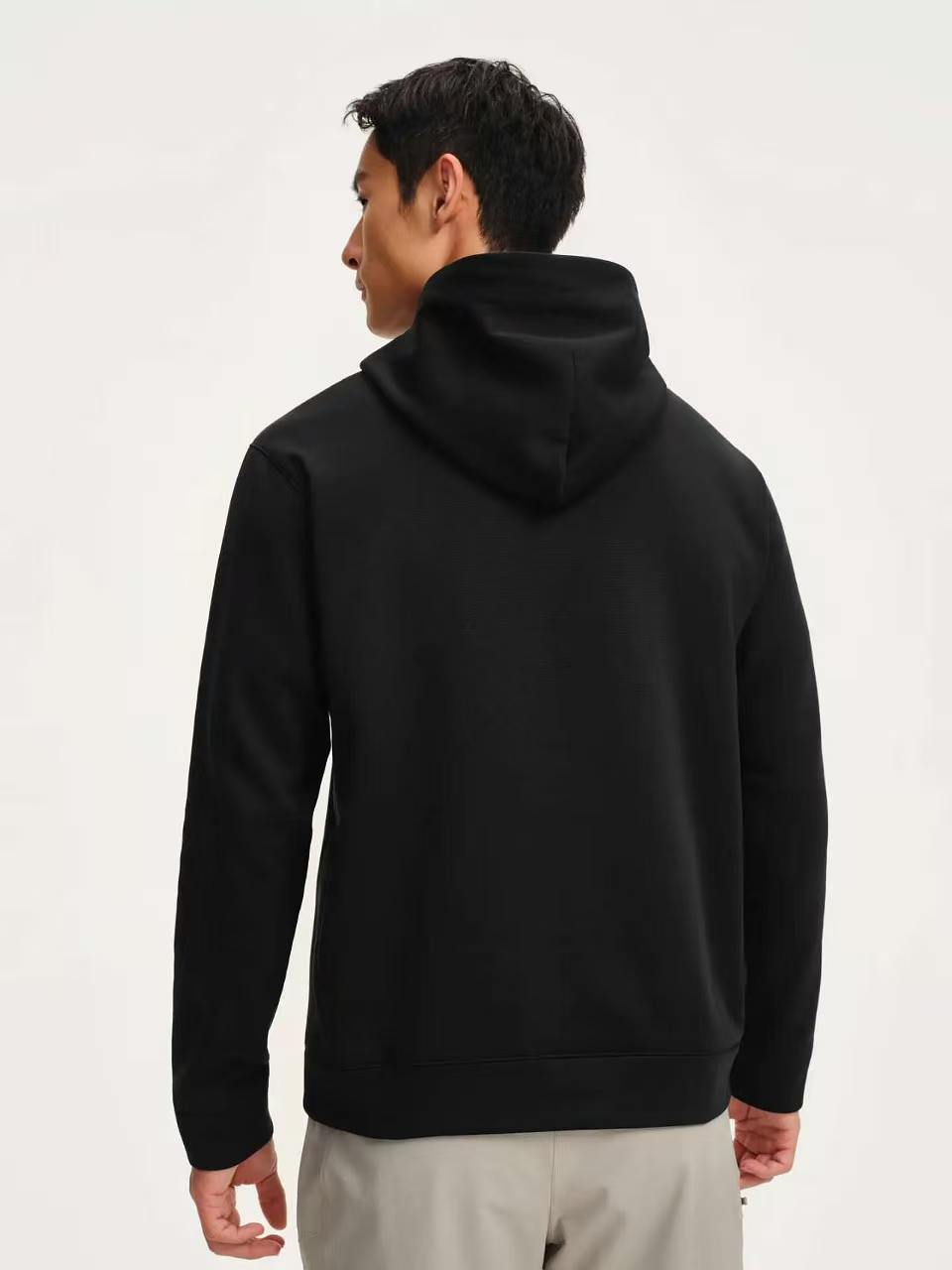 2026 Fall New Men's Solid Color Hooded Cardigan Sweatshirt, 100% Polyester, Lightweight, Warm & Moisture Wicking, Casual Outdoor Pullover Hoodie, Regular Fit for Youth & Middle-Age