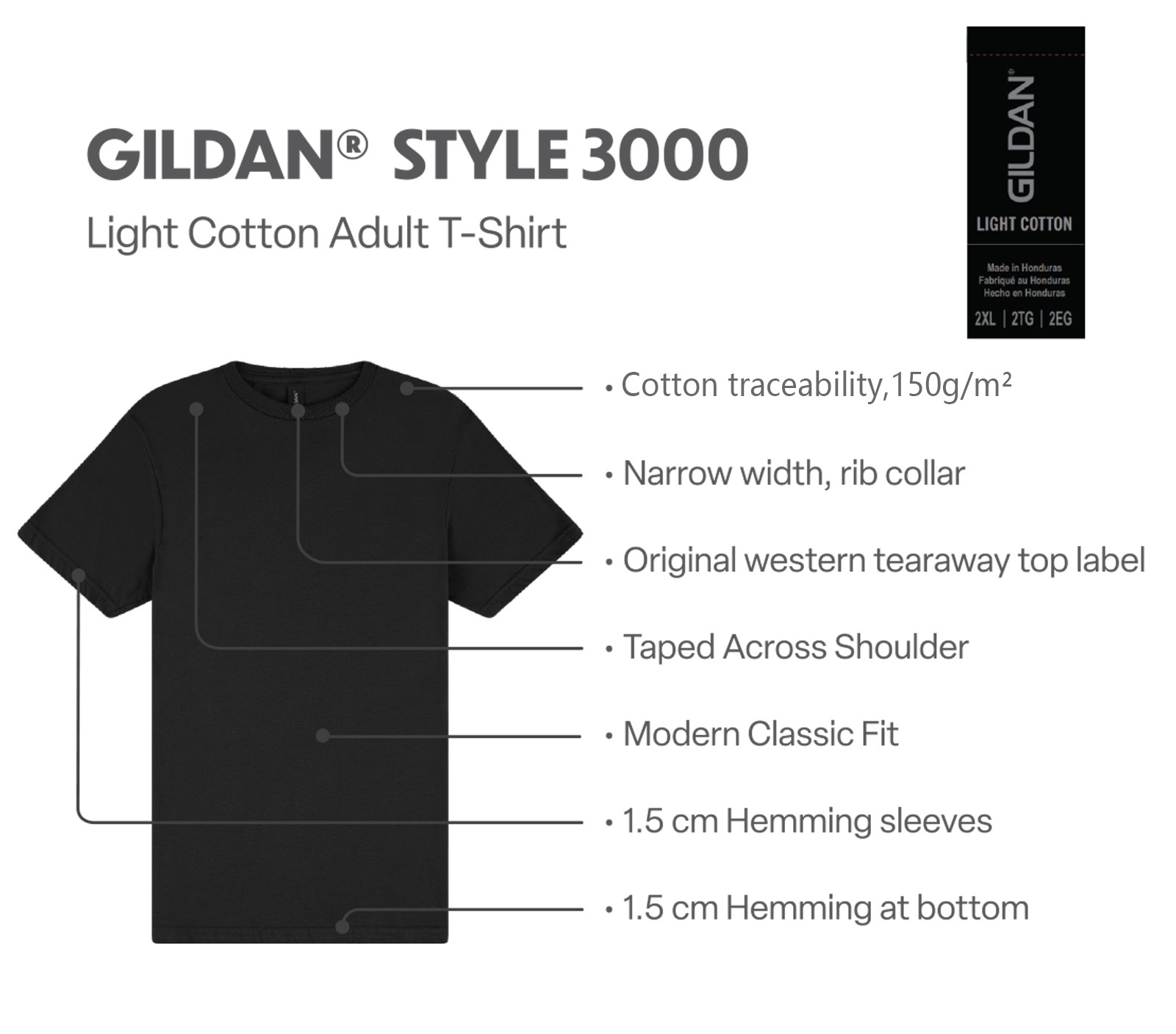 Unisex 150gsm Traceable US Cotton Crew Neck T-Shirt | Standard EU Sizes