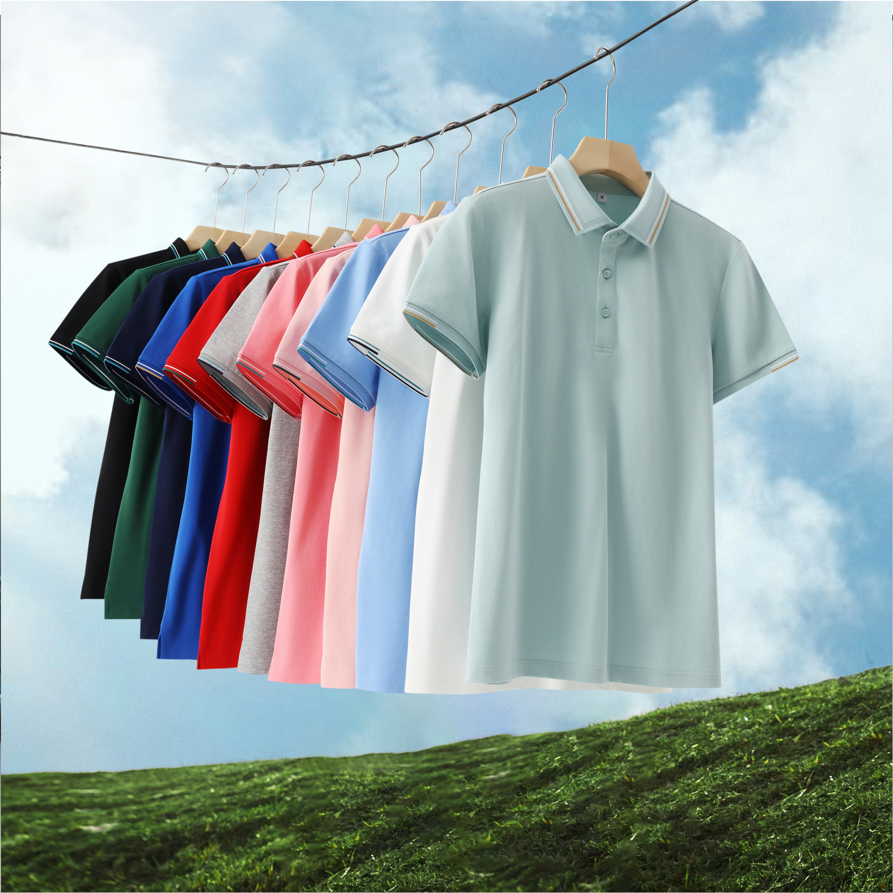 Unisex Sorona Polo Shirt Premium Poly-Cotton 7A Antibacterial Ice Ammonia Super Cool Cotton 11 Colors