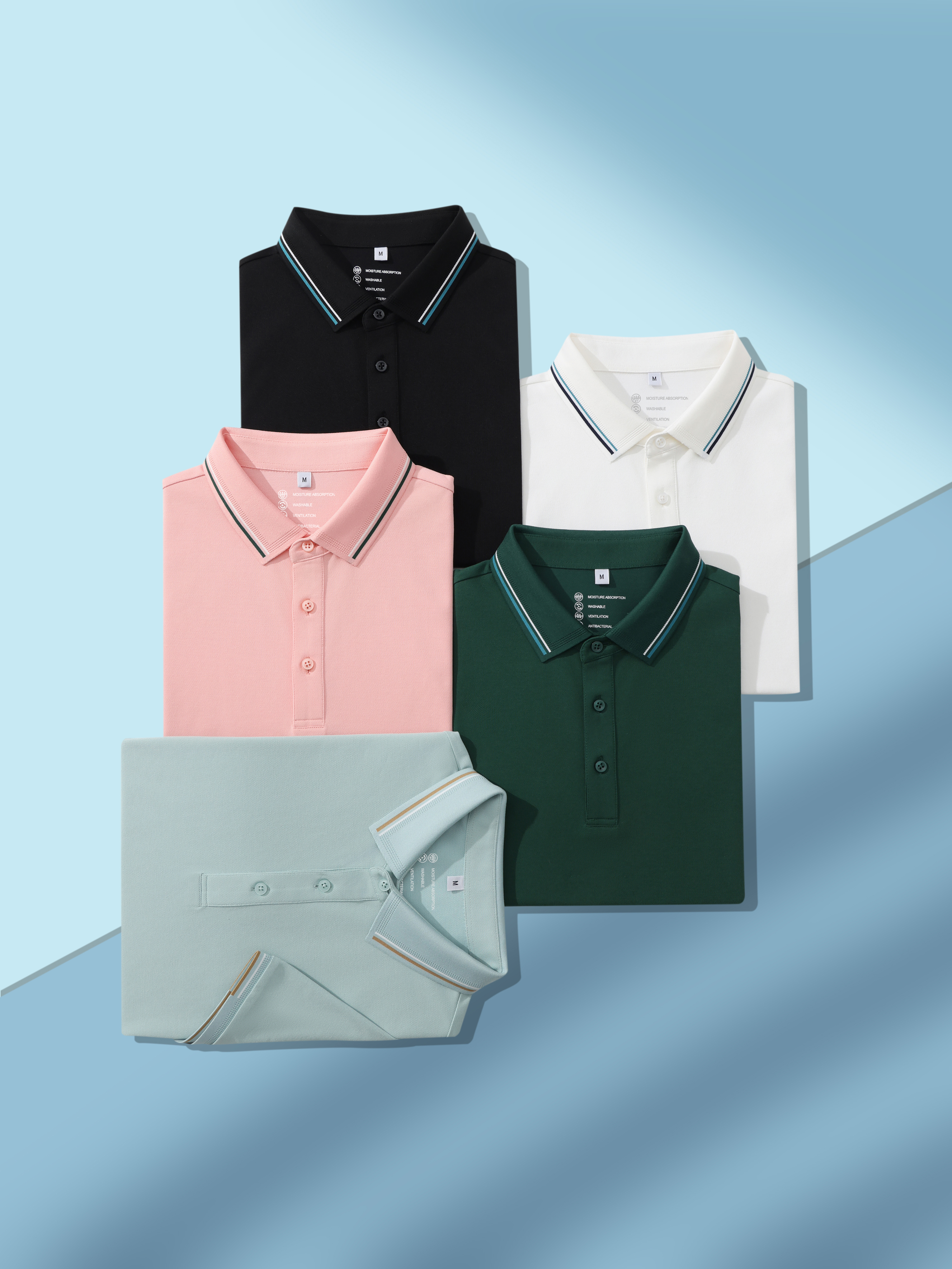 Unisex Sorona Polo Shirt Premium Poly-Cotton 7A Antibacterial Ice Ammonia Super Cool Cotton 11 Colors