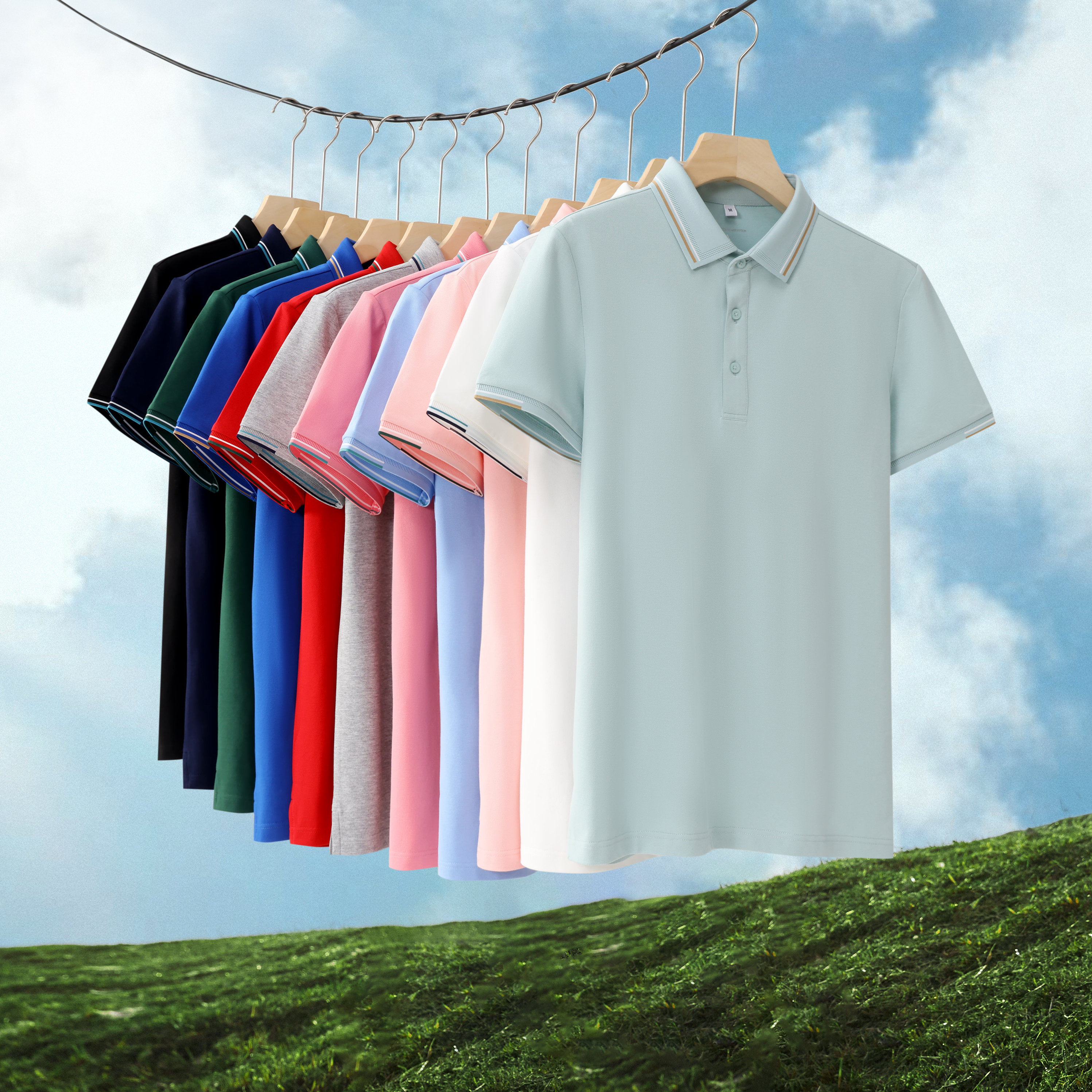 Unisex Sorona Polo Shirt Premium Poly-Cotton 7A Antibacterial Ice Ammonia Super Cool Cotton 11 Colors
