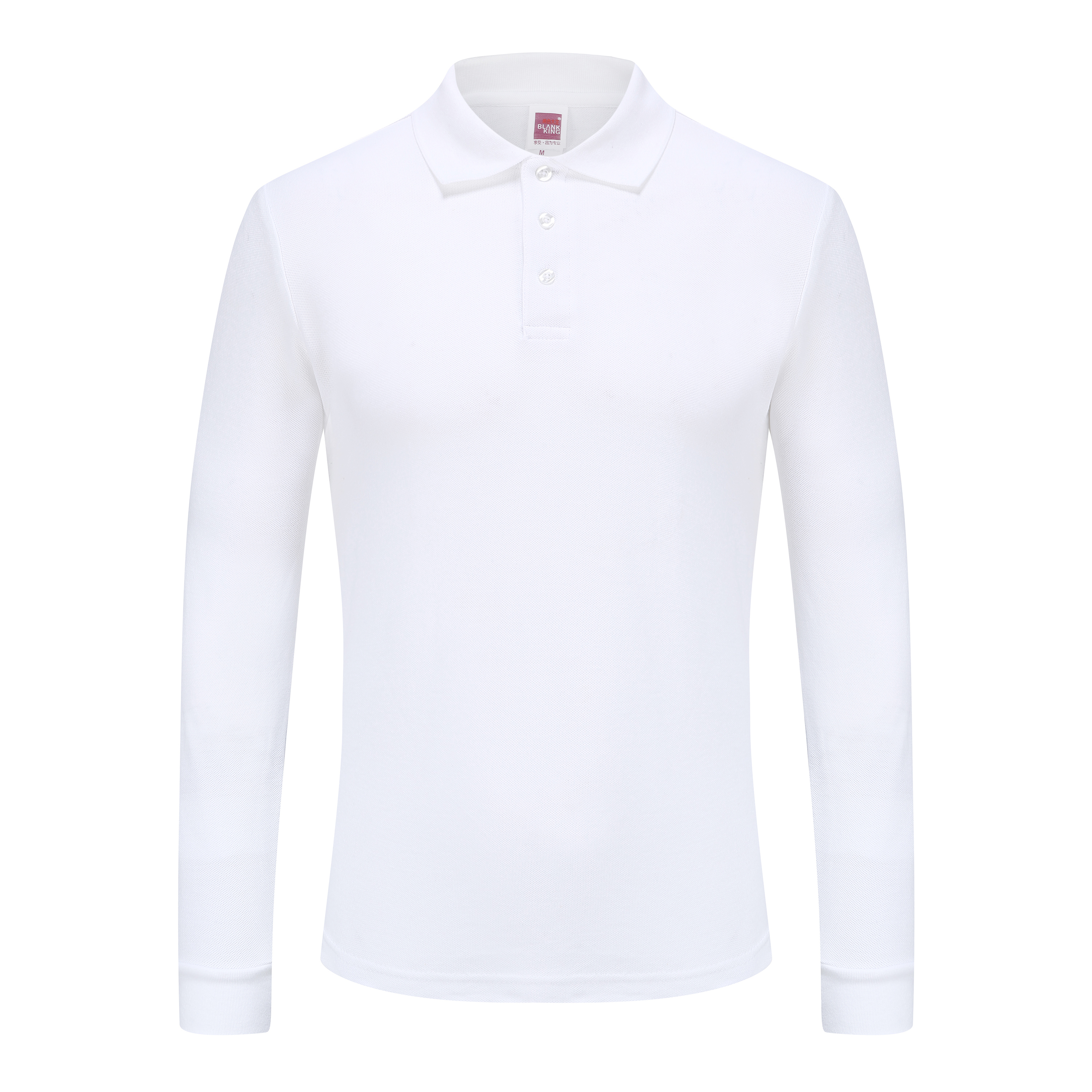 Unisex Long Sleeve Polo Shirt Pique Cotton Fabric Silky Smooth Skin-Friendly Elastic Breathable Eco-Friendly Moisture Absorption Golden Ratio Composition