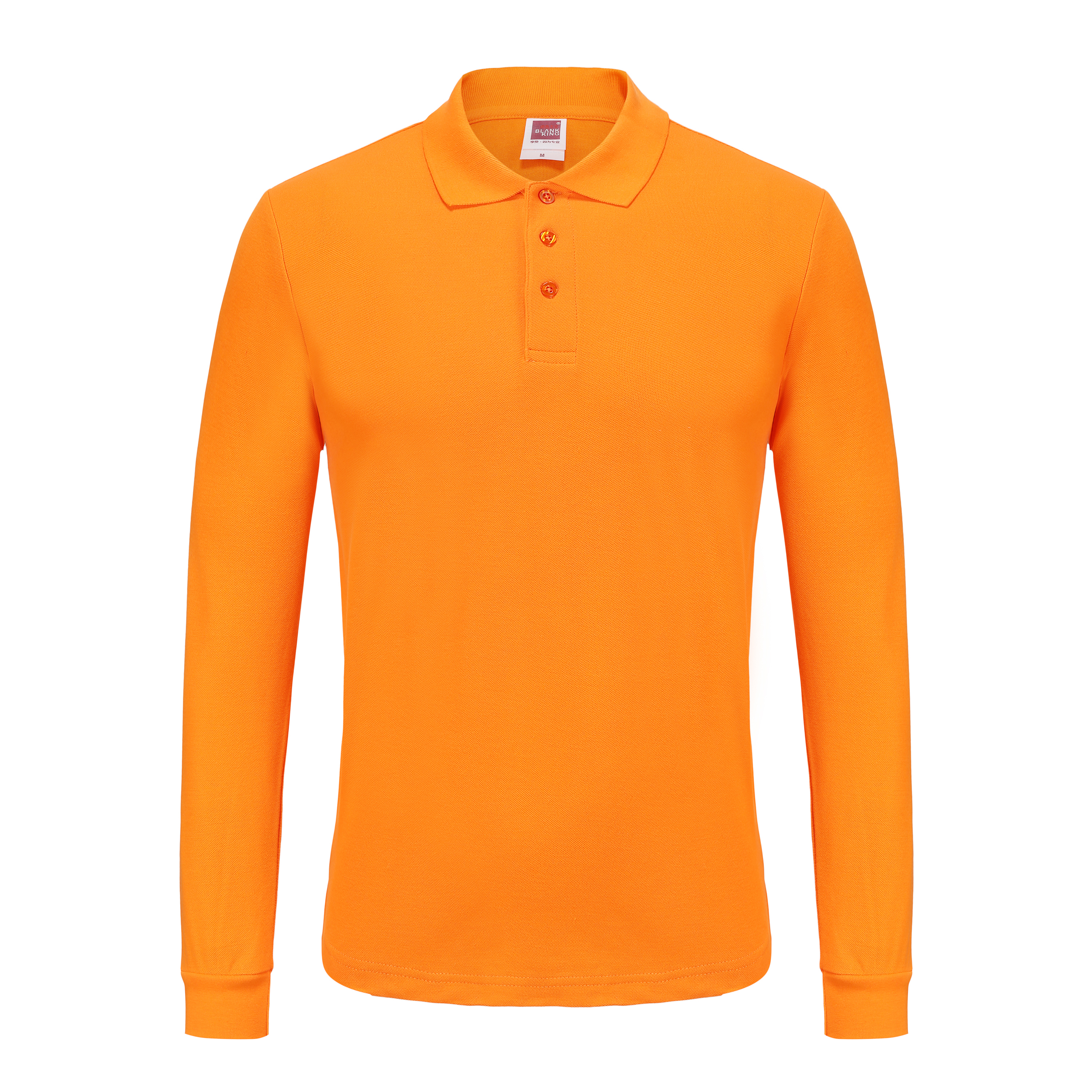Unisex Long Sleeve Polo Shirt Pique Cotton Fabric Silky Smooth Skin-Friendly Elastic Breathable Eco-Friendly Moisture Absorption Golden Ratio Composition