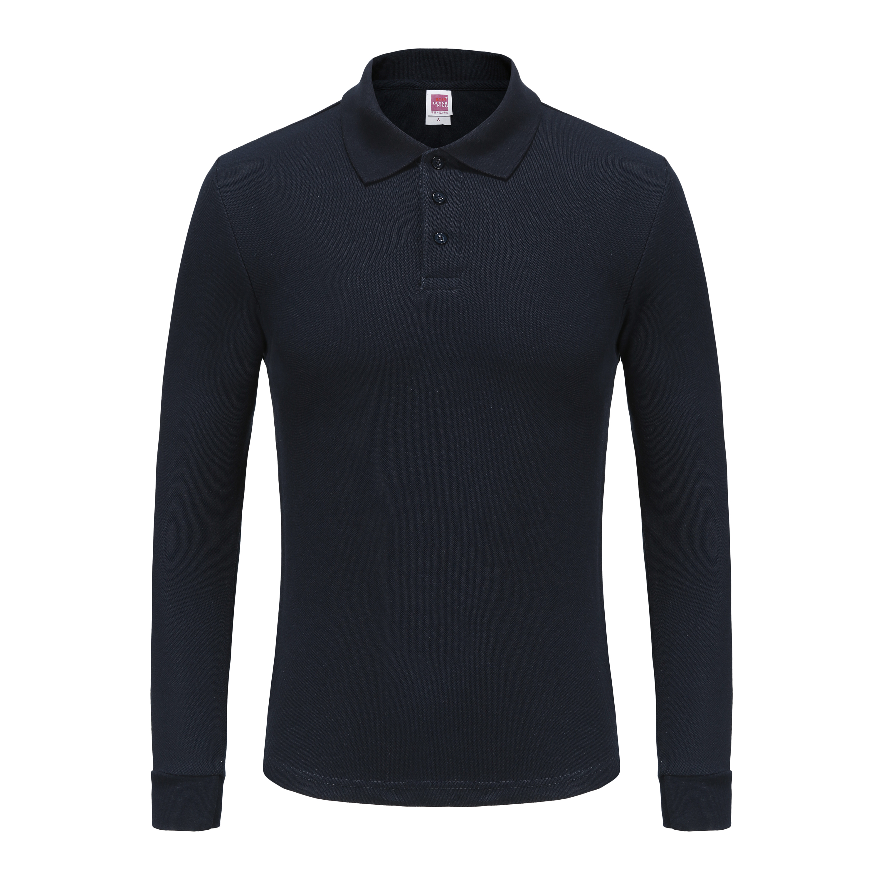 Unisex Long Sleeve Polo Shirt Pique Cotton Fabric Silky Smooth Skin-Friendly Elastic Breathable Eco-Friendly Moisture Absorption Golden Ratio Composition