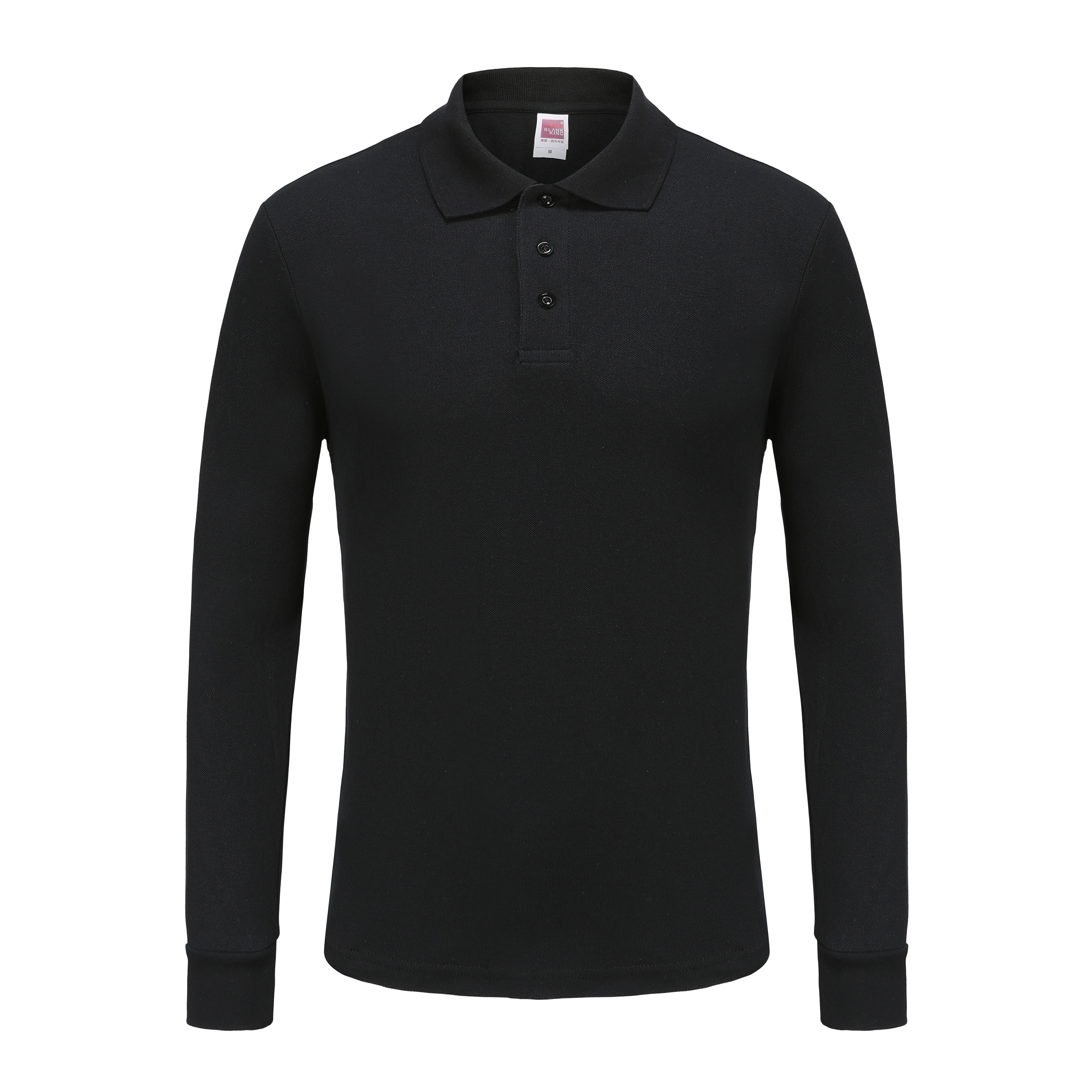 Unisex Long Sleeve Polo Shirt Pique Cotton Fabric Silky Smooth Skin-Friendly Elastic Breathable Eco-Friendly Moisture Absorption Golden Ratio Composition