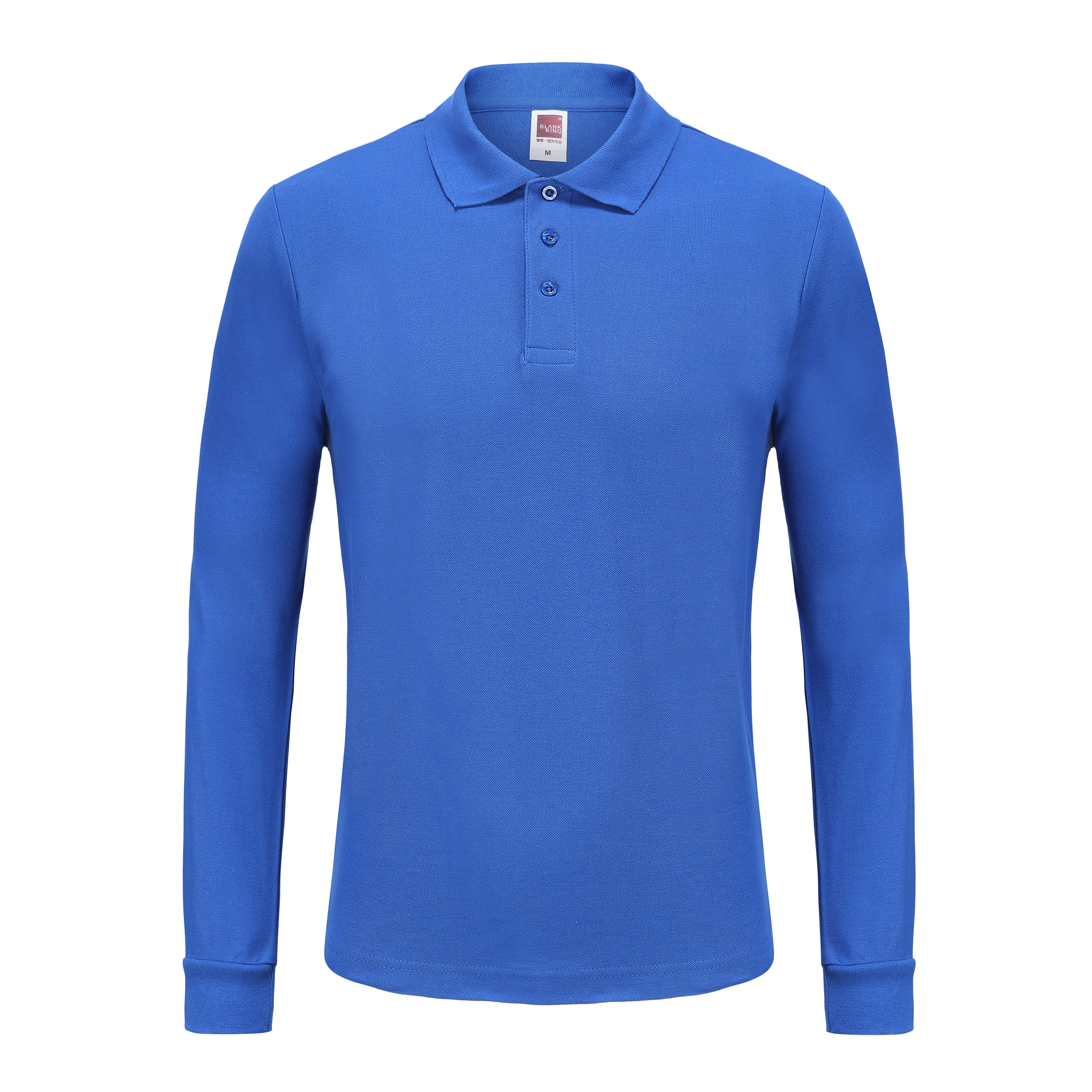 Unisex Long Sleeve Polo Shirt Pique Cotton Fabric Silky Smooth Skin-Friendly Elastic Breathable Eco-Friendly Moisture Absorption Golden Ratio Composition
