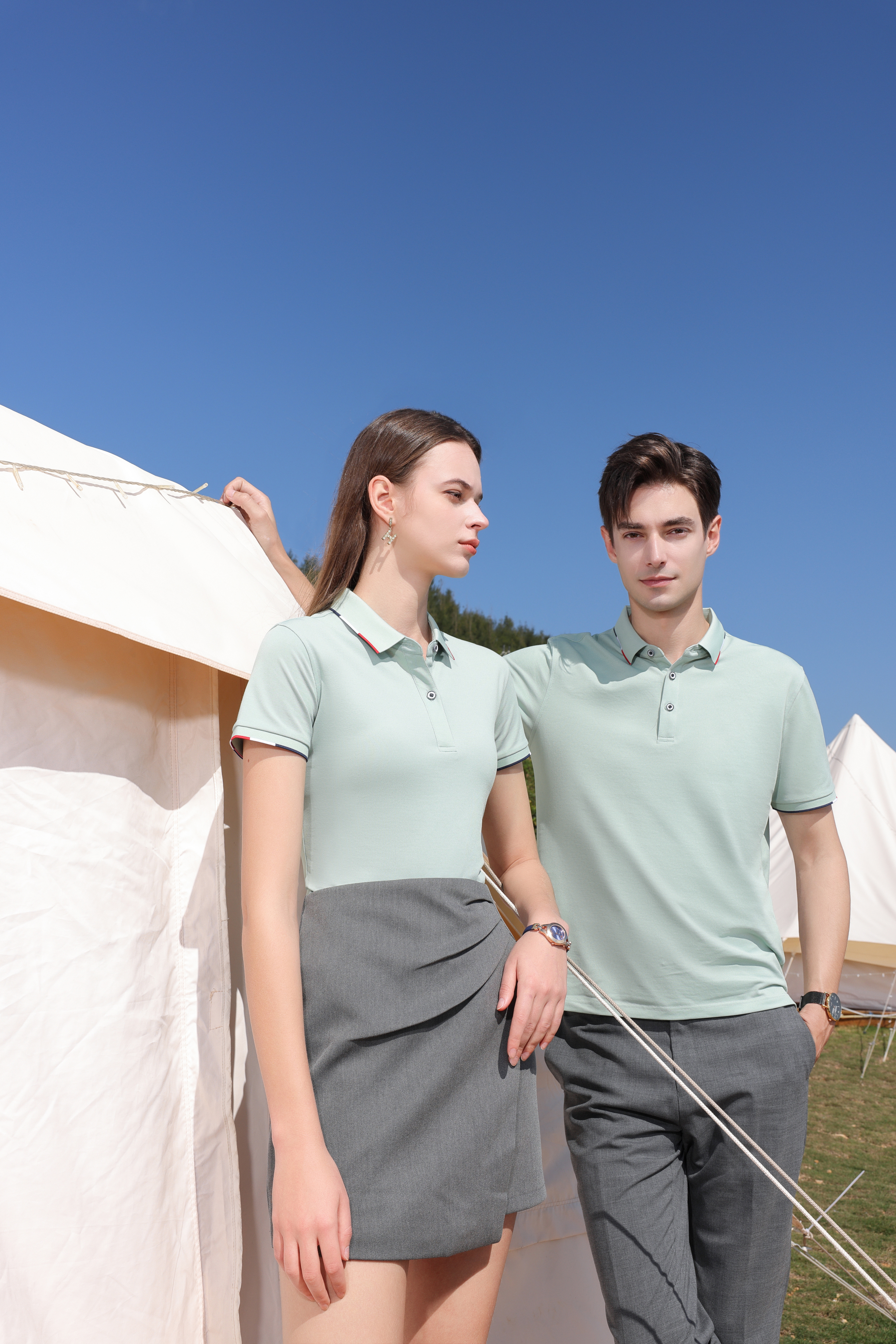 Ice Ion Purifying Cotton Series Unisex Short Sleeve Polo Shirts