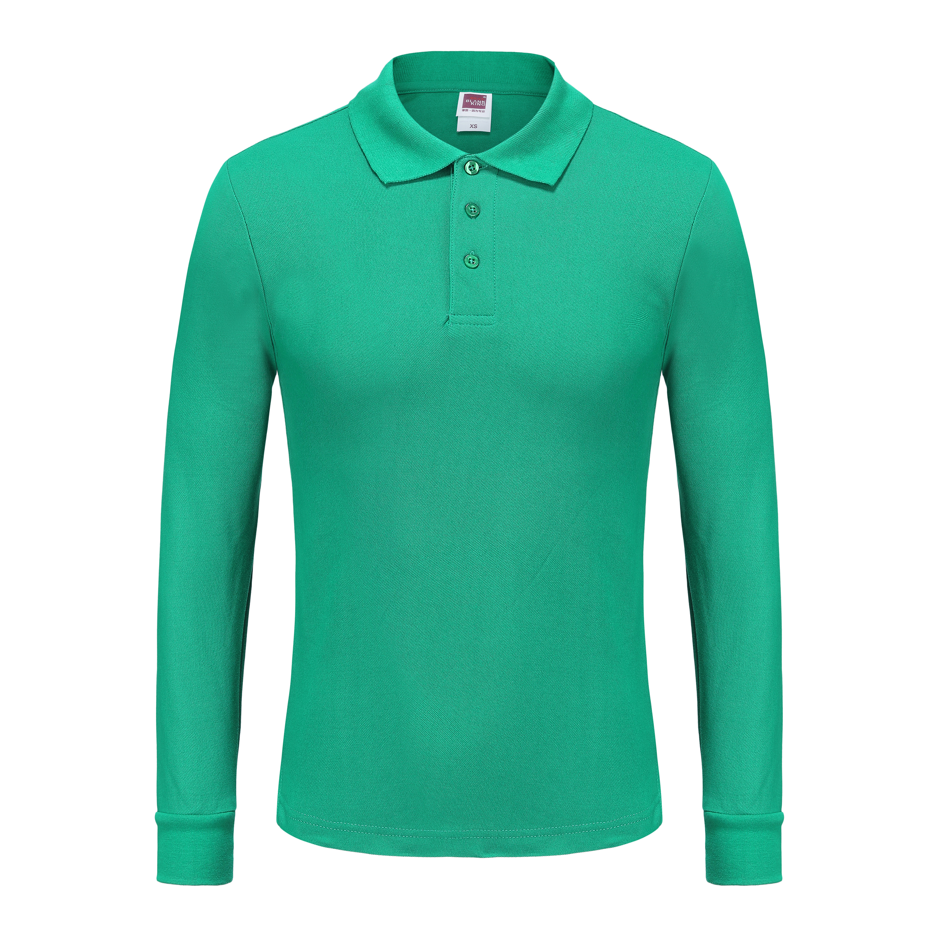 Unisex Long Sleeve Polo Shirt Pique Cotton Fabric Silky Smooth Skin-Friendly Elastic Breathable Eco-Friendly Moisture Absorption Golden Ratio Composition