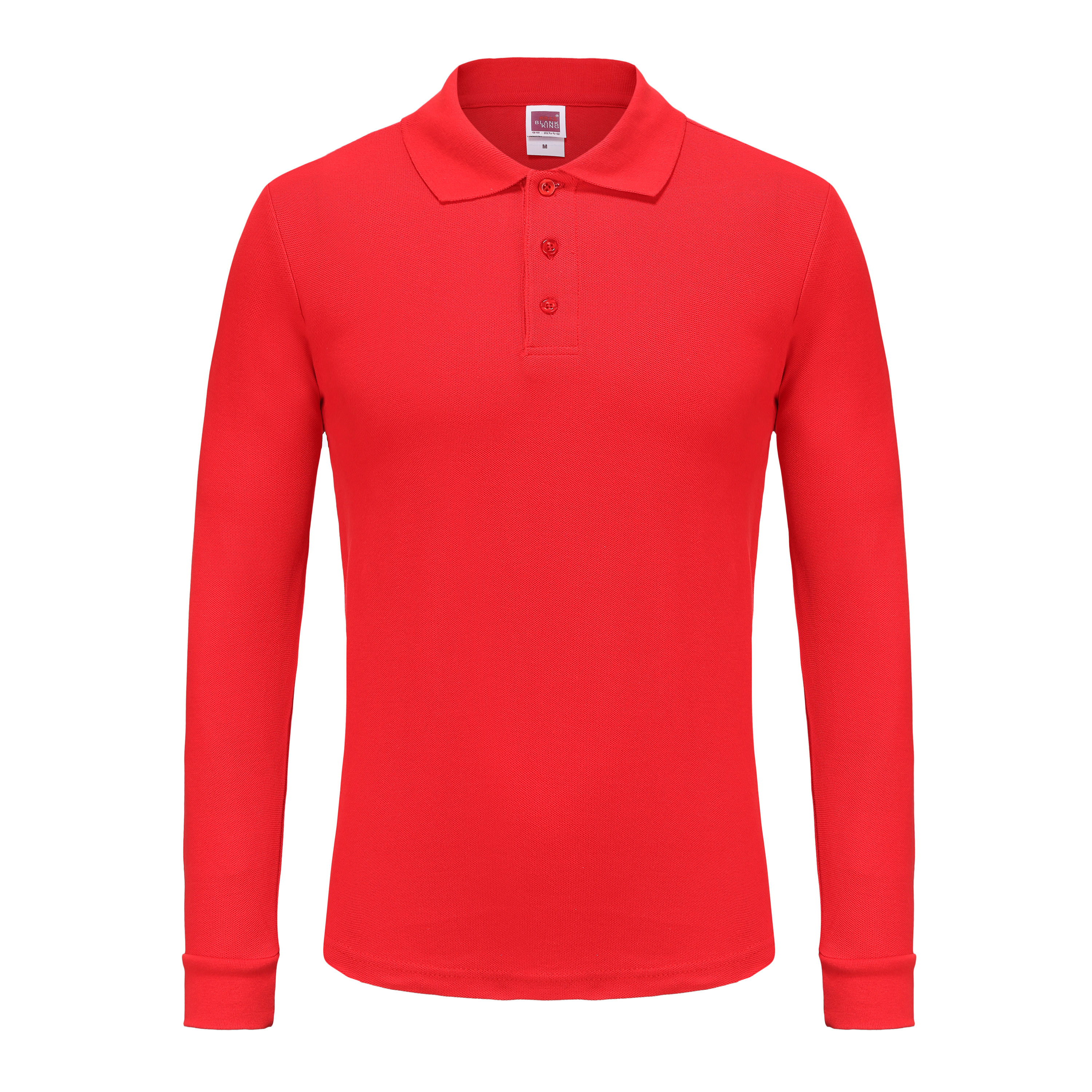 Unisex Long Sleeve Polo Shirt Pique Cotton Fabric Silky Smooth Skin-Friendly Elastic Breathable Eco-Friendly Moisture Absorption Golden Ratio Composition
