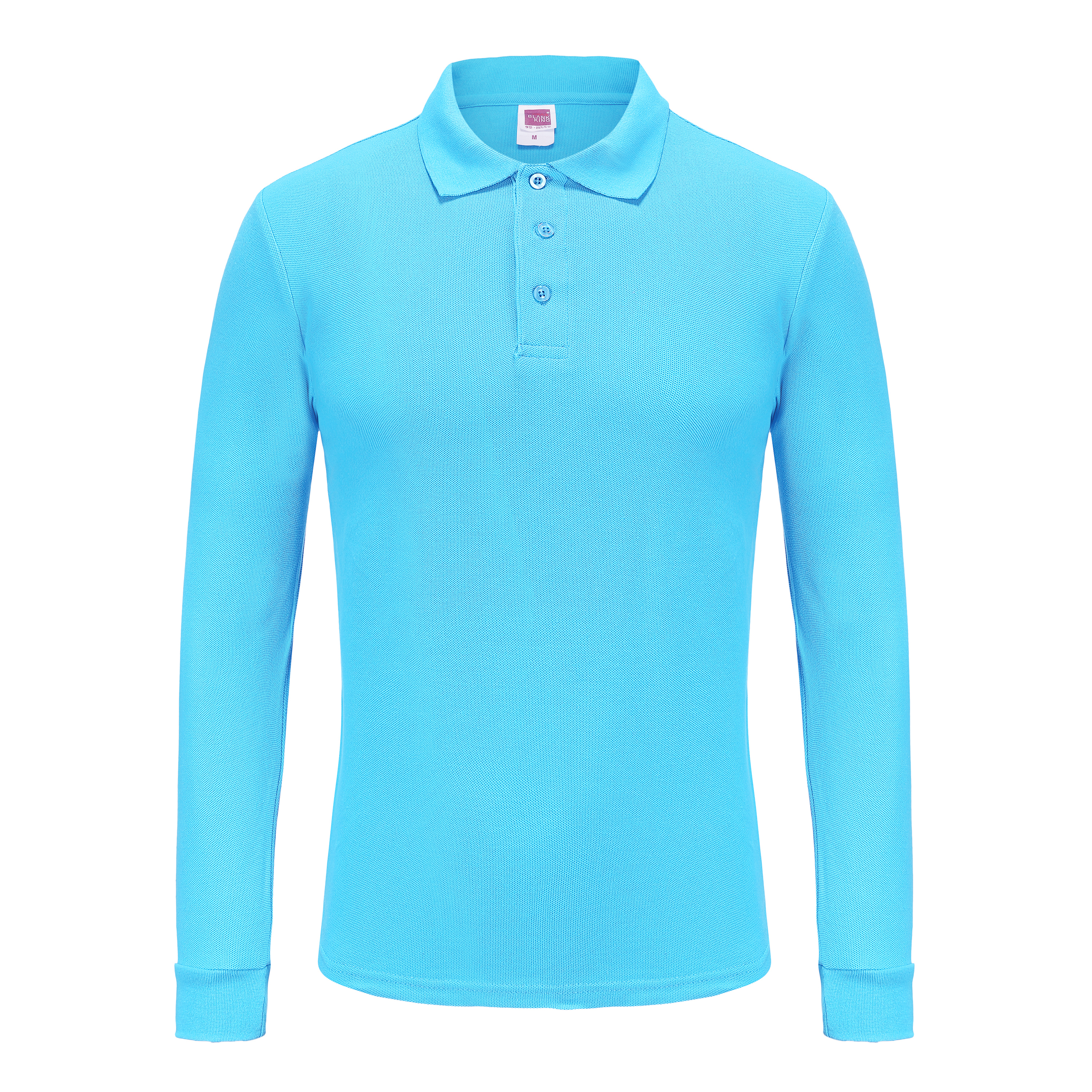 Unisex Long Sleeve Polo Shirt Pique Cotton Fabric Silky Smooth Skin-Friendly Elastic Breathable Eco-Friendly Moisture Absorption Golden Ratio Composition