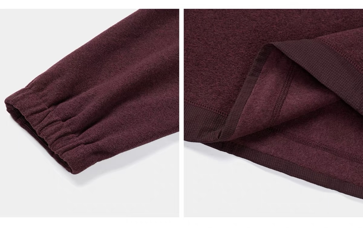 Polartec Fleece Mock Neck Tee Lightweight Windproof Layering Base Layer