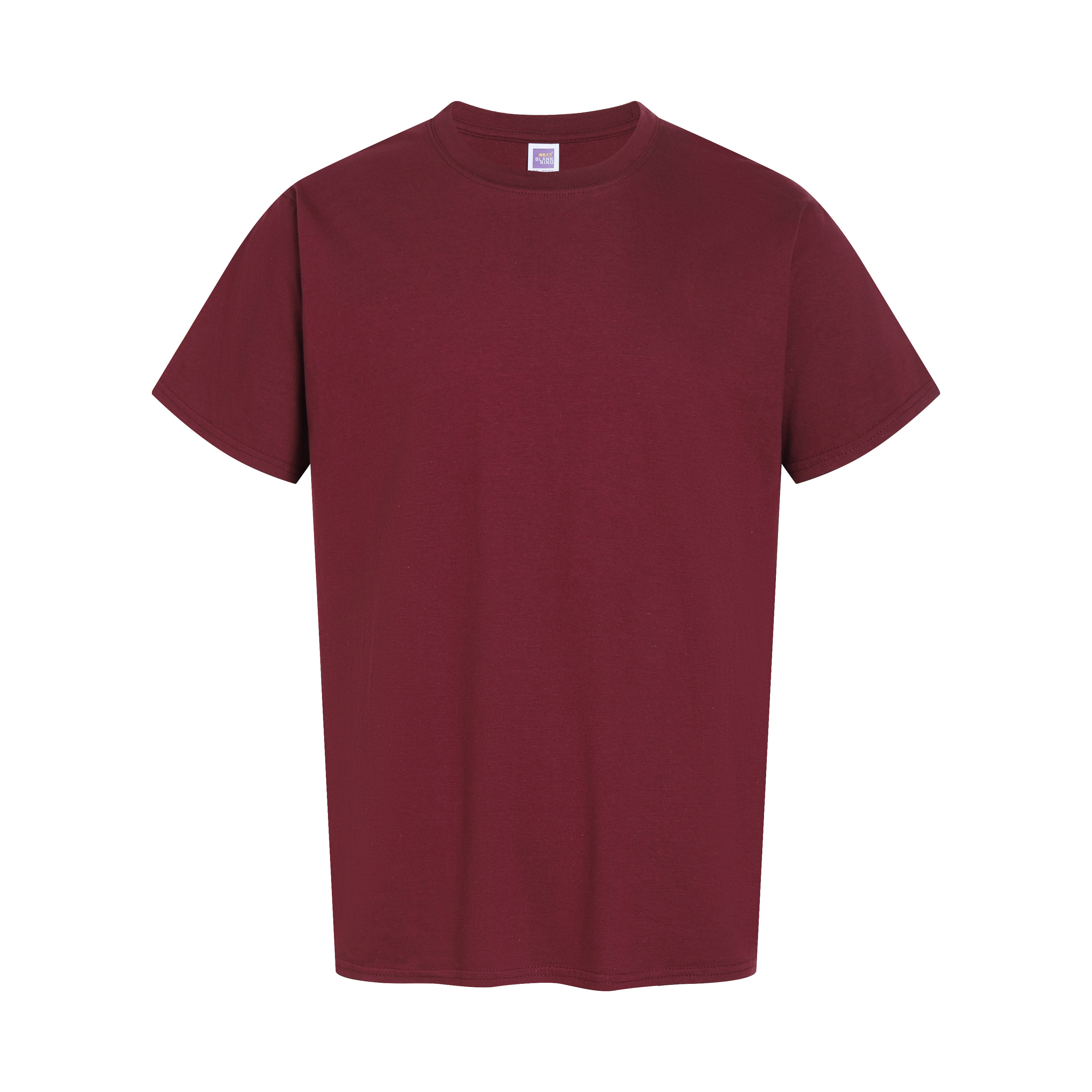BLANK KING 180 GSM Unisex Crew Neck Short Sleeve T-Shirt, 100% Combed Cotton Plain Blank Tee for Printing