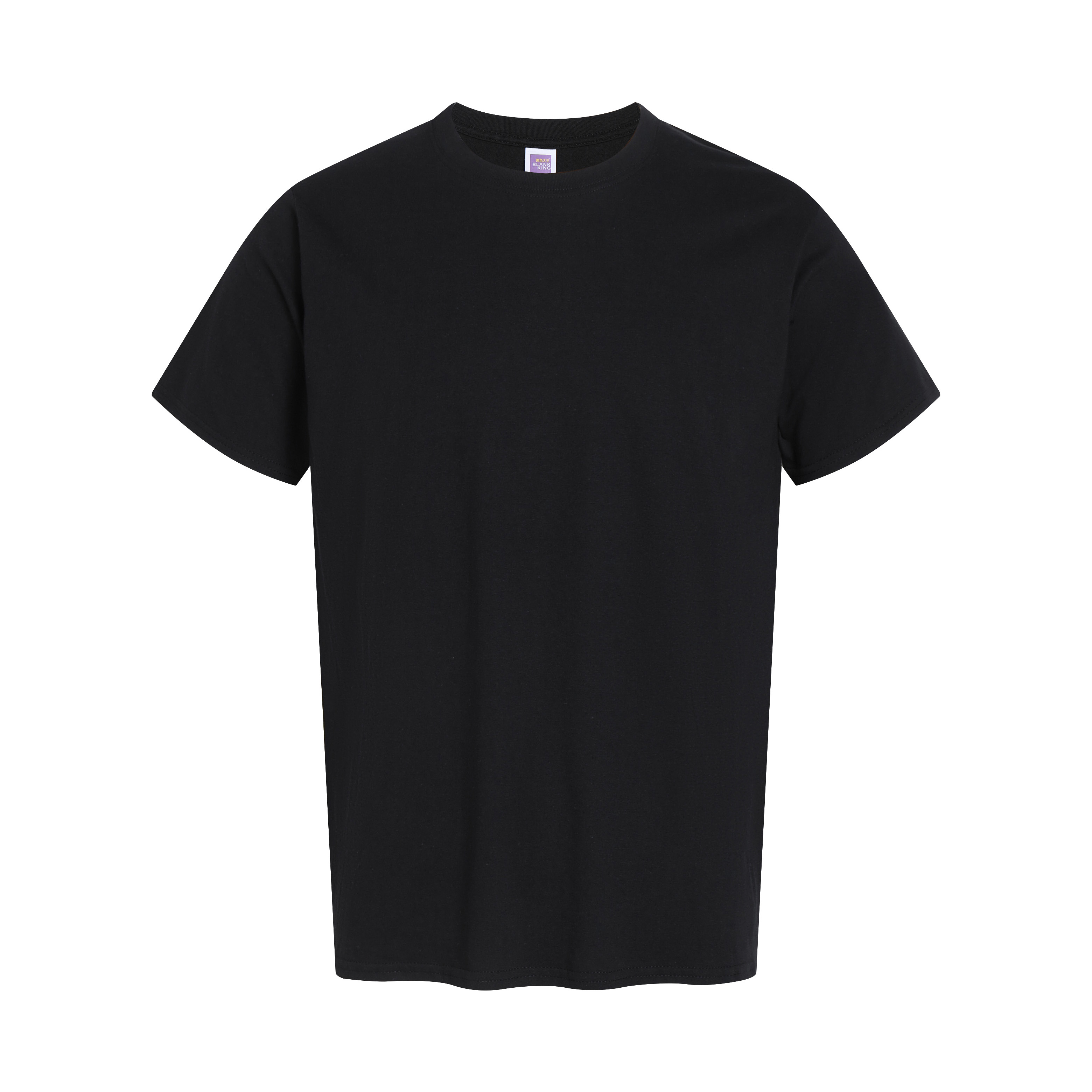 BLANK KING 180 GSM Unisex Crew Neck Short Sleeve T-Shirt, 100% Combed Cotton Plain Blank Tee for Printing