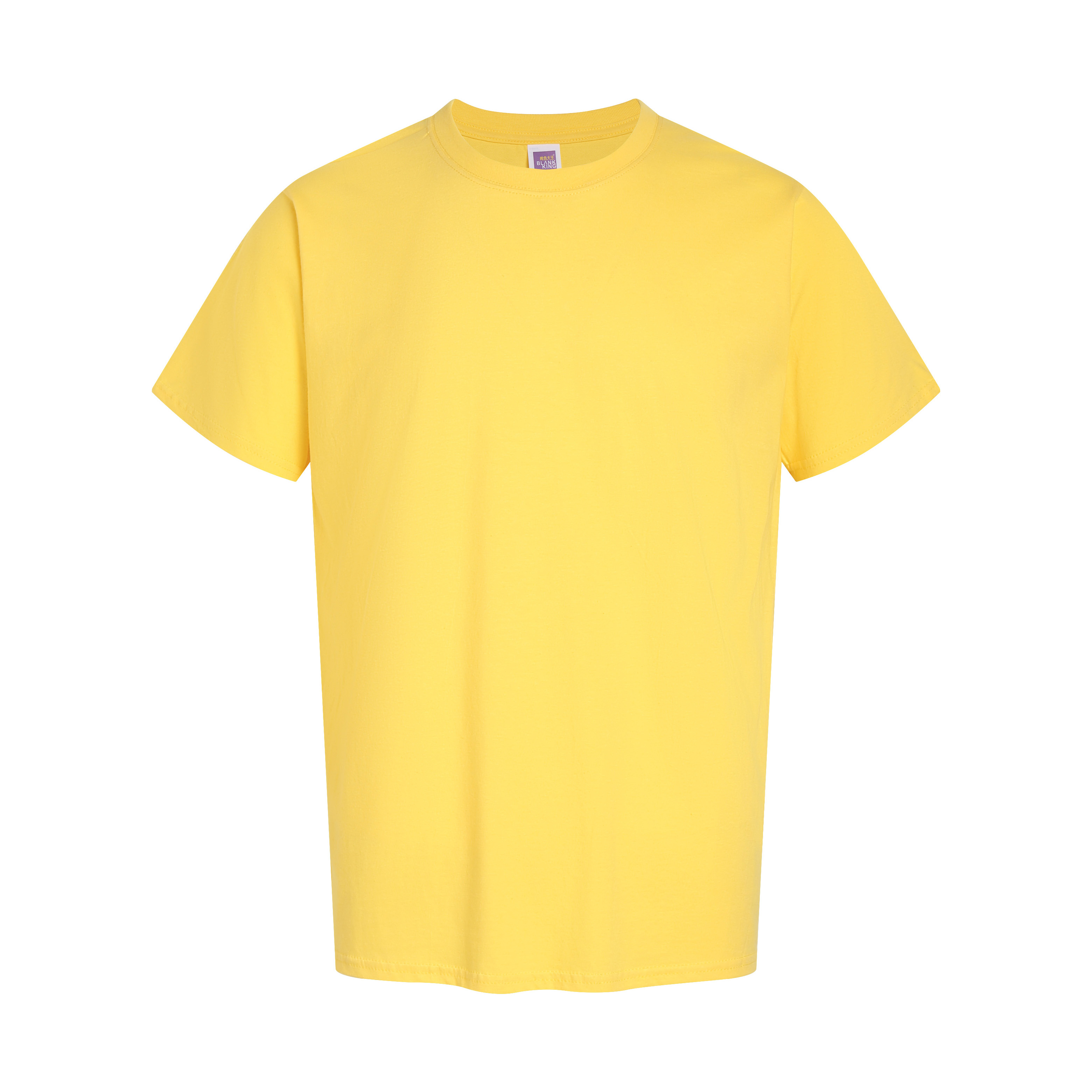 BLANK KING 180 GSM Unisex Crew Neck Short Sleeve T-Shirt, 100% Combed Cotton Plain Blank Tee for Printing
