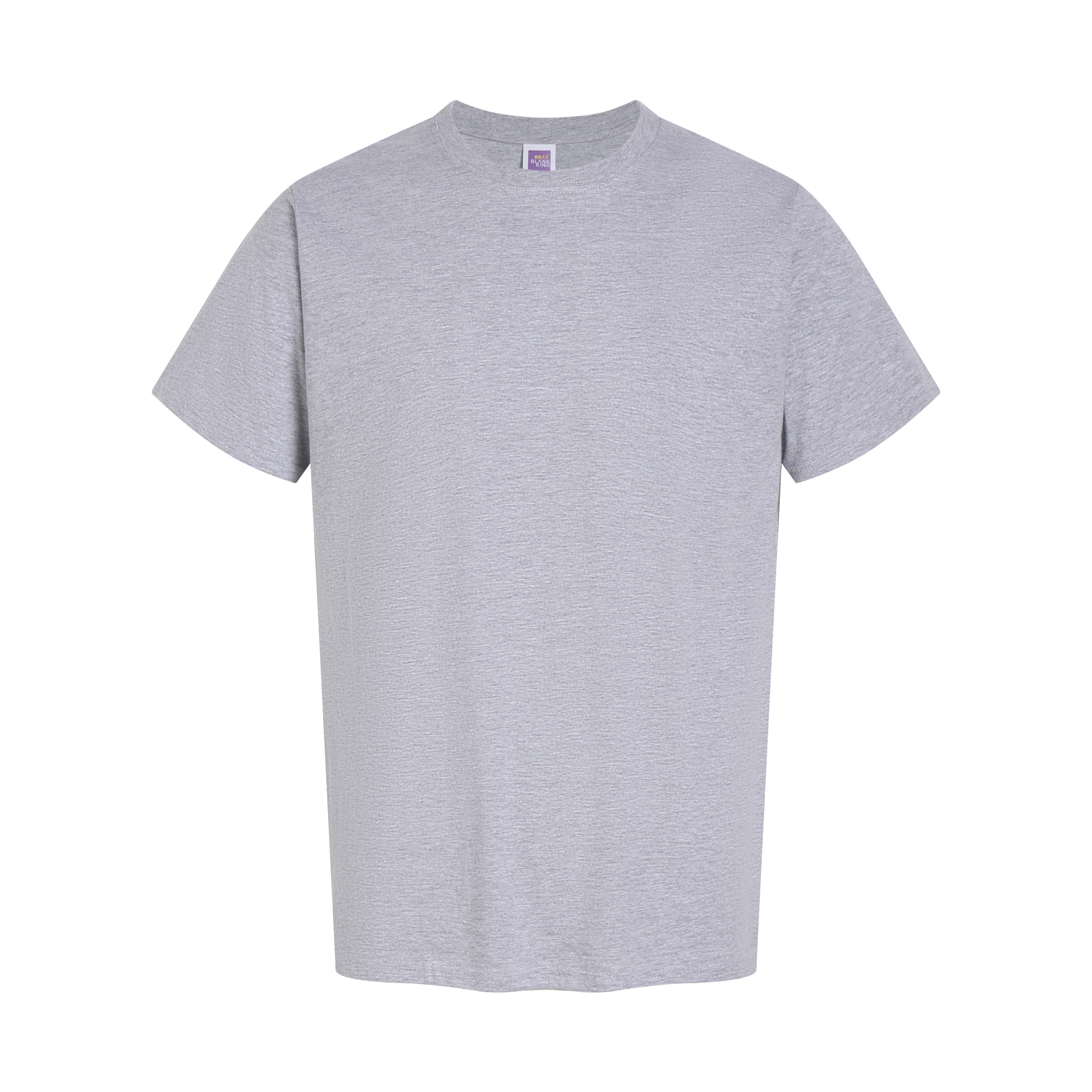 BLANK KING 180 GSM Unisex Crew Neck Short Sleeve T-Shirt, 100% Combed Cotton Plain Blank Tee for Printing