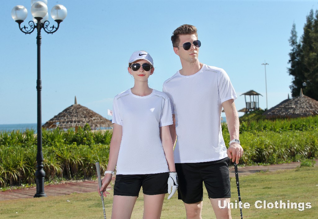 Unisex Dot Texture 100% Quick Dry Polyester Tee