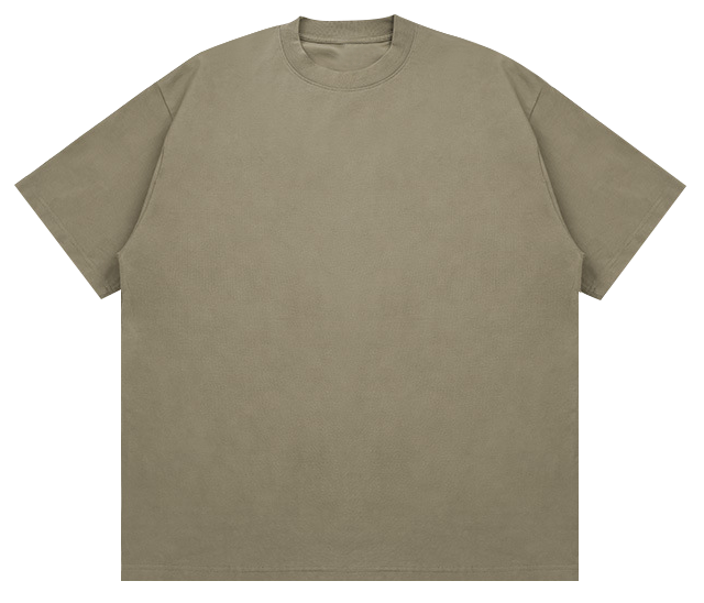 310GSM Heavyweight 100% Cotton Blank American Streetwear Crew Neck T-Shirt, FOG Tone Oversized Unisex Tee, Low Shrinkage Thick Plain T Shirt For Custom Print