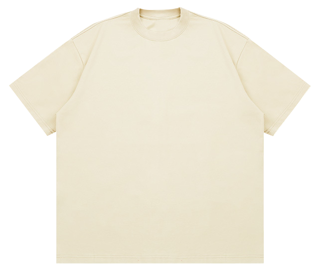 310GSM Heavyweight 100% Cotton Blank American Streetwear Crew Neck T-Shirt, FOG Tone Oversized Unisex Tee, Low Shrinkage Thick Plain T Shirt For Custom Print