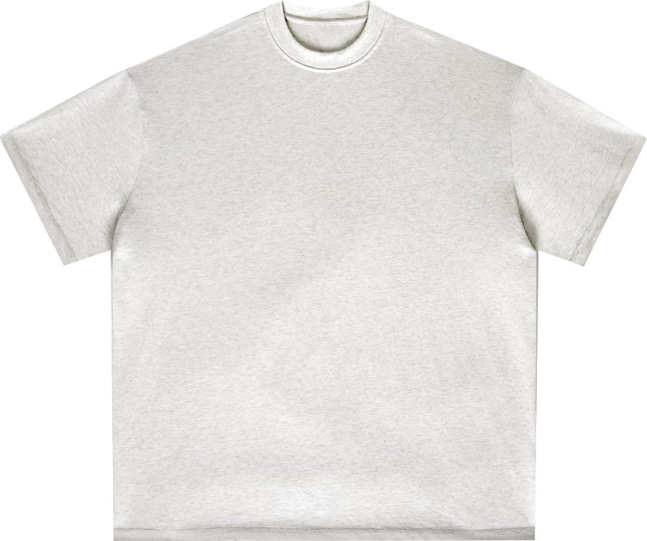 310GSM Heavyweight 100% Cotton Blank American Streetwear Crew Neck T-Shirt, FOG Tone Oversized Unisex Tee, Low Shrinkage Thick Plain T Shirt For Custom Print