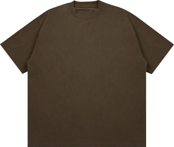 310GSM Heavyweight 100% Cotton Blank American Streetwear Crew Neck T-Shirt, FOG Tone Oversized Unisex Tee, Low Shrinkage Thick Plain T Shirt For Custom Print