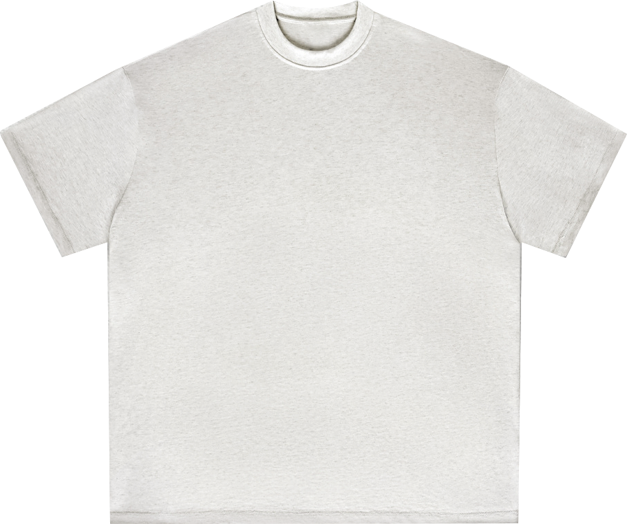 310GSM Heavyweight 100% Cotton Blank American Streetwear Crew Neck T-Shirt, FOG Tone Oversized Unisex Tee, Low Shrinkage Thick Plain T Shirt For Custom Print