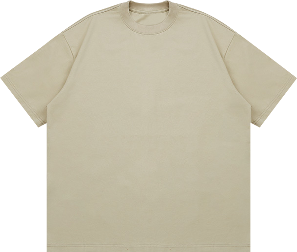 310GSM Heavyweight 100% Cotton Blank American Streetwear Crew Neck T-Shirt, FOG Tone Oversized Unisex Tee, Low Shrinkage Thick Plain T Shirt For Custom Print