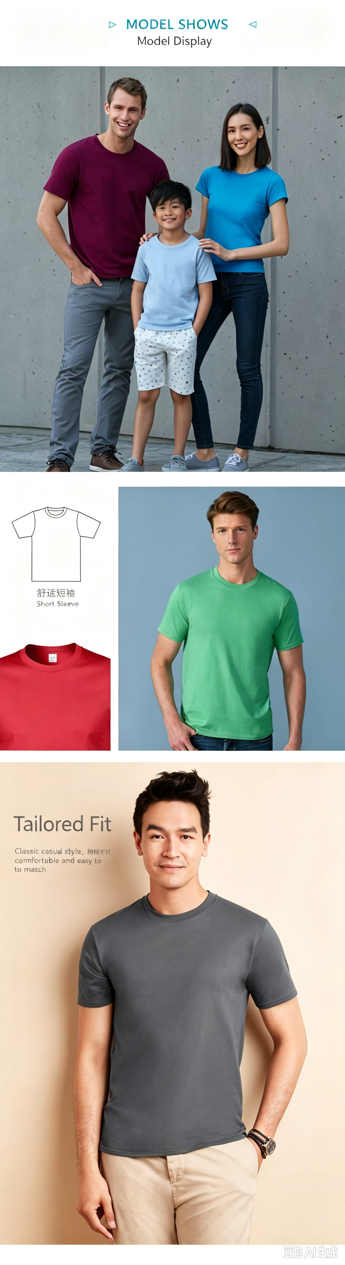 Unisex Adult Crew Neck Short Sleeve T-Shirt 100% Cotton 180gsm Casual Blank Tee